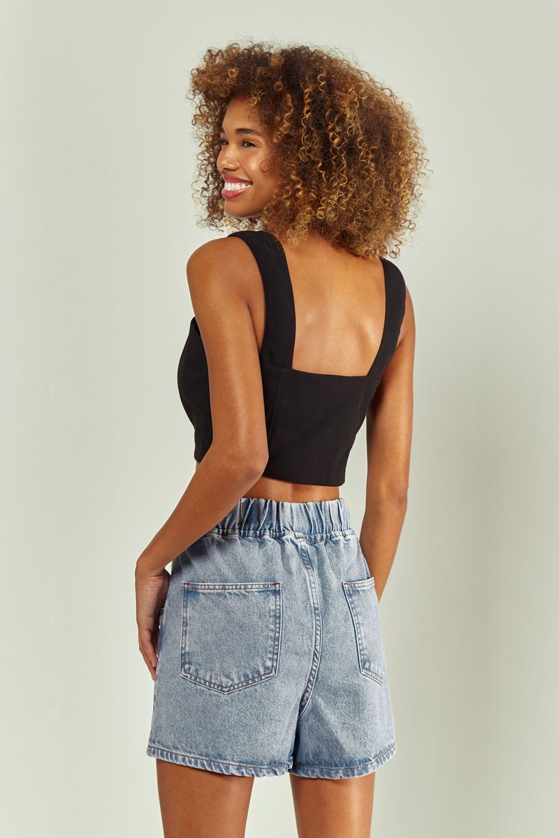 Short jeans com hot sale amarração na cintura