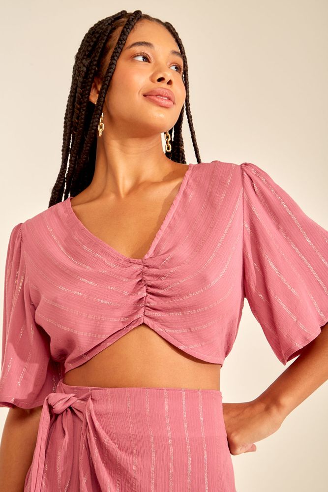 Blusa Fio Lurex Cropped - 02037354 - Ohboy