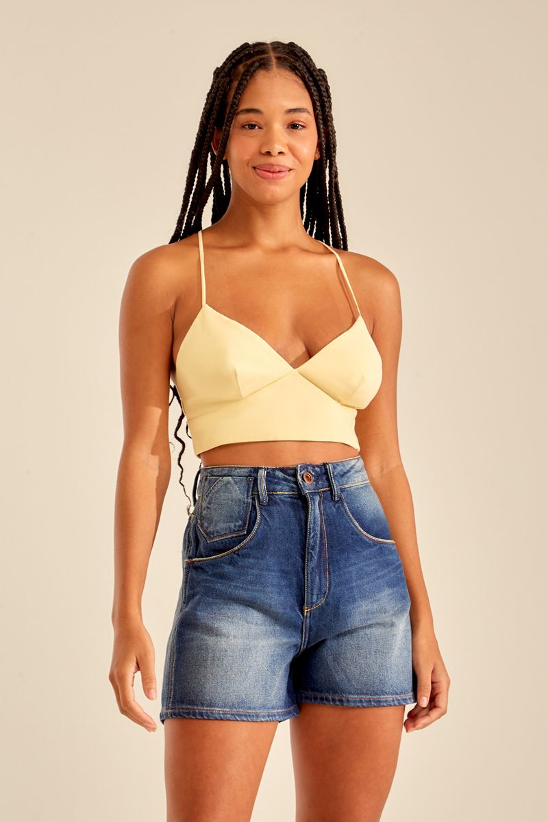 SHEIN X Hannah G Bolso Simples Short Jeans