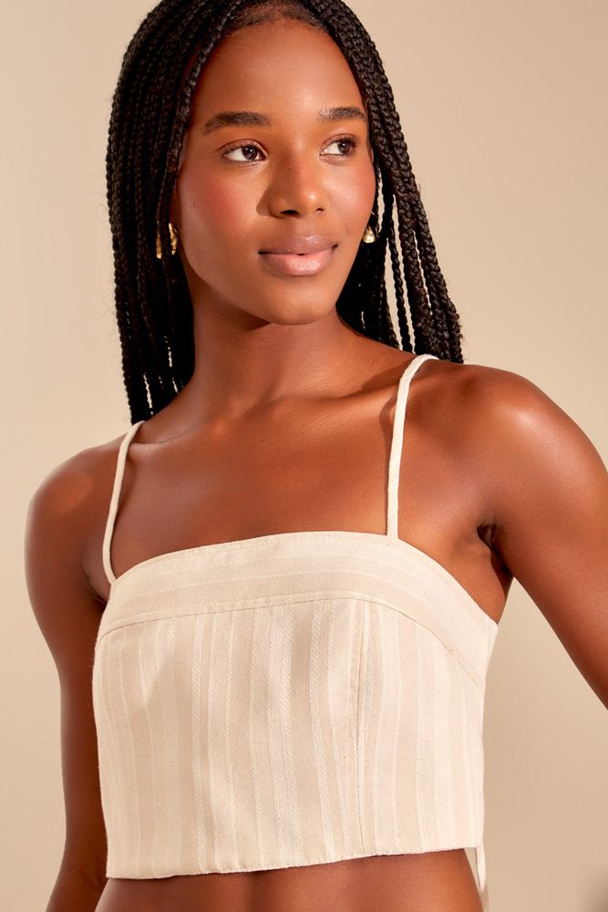 Blusa Listra Linho Lurex - 02040325 - Ohboy