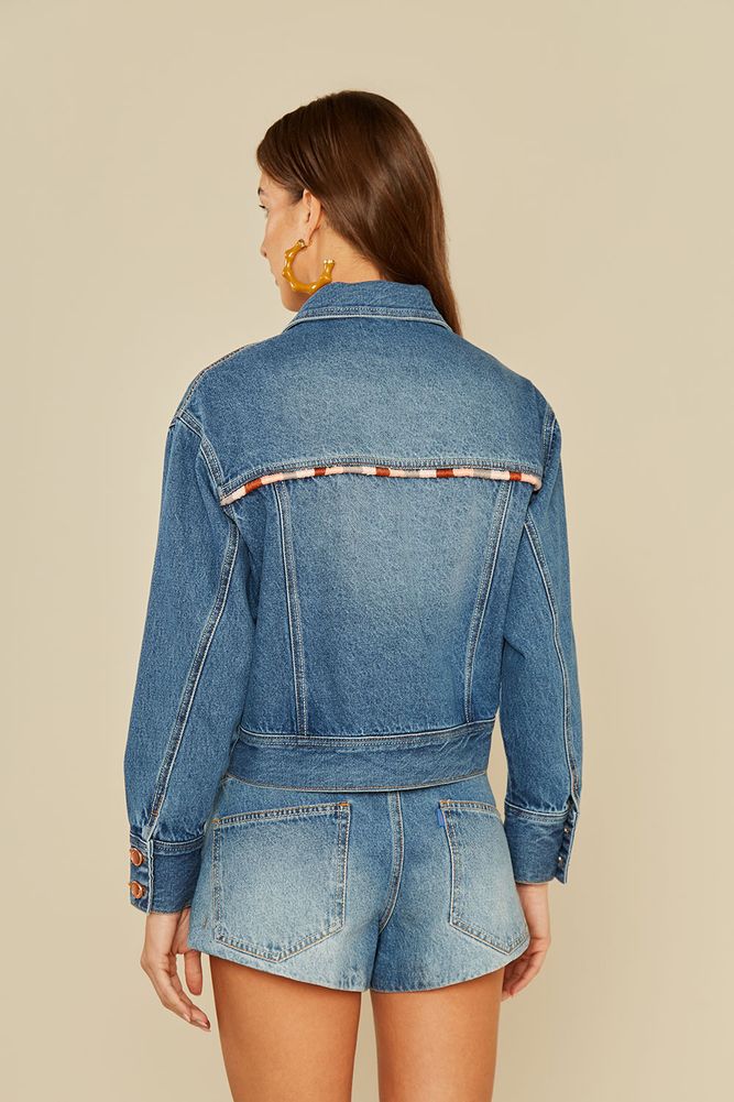 Jaqueta Jeans C/ Bordado - 02043647 - Ohboy